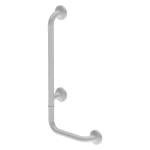 Stahl – Bad – Haltegriff, Links, feststehend, Abmessungen 350/660 mm, weiß Farbe – Komaxit