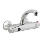 Wand-Armatur, Aufputz, mit Thermostatmischer, Wasserzulaufspanne 150 mm, 24 V DC
