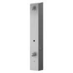 Edelstahl – Duschpaneel für Aufputzmontage, mit Jeton-Automat für kalt und warm Wasser, mit Mischer 24 V DC
