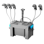 Set mit 5 Stück automatische Waschtischarmaturen für kaltes oder vorgemischtes Wasser, mit integriertem Seifenspender, 6 l Zentral Seifenbehälter, 230 V AC