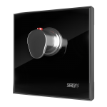 Thermostat-Mischventil 1/2" in Glaspaneel, Farge Schwarz-Matt REF 9005