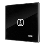 Glas-Touch Elektronische Duschsteuerung  für kalt oder vorgemischte Wasser, Glasfarbe REF 0337 metallisch Schwarz, Hintergrundbeleuchtung Weiß, 24 V DC
