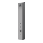 Edelstahl – Duschpaneel für Aufputzmontage, für RFID Jeton für kalt und warm Wasser, mit Thermostatmischer 24 V DC