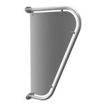 Edelstahl – Schamwand für die Montage zwischen Urinalen, 410 x 720 mm