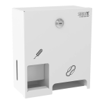 Edelstahlspender für Tampons und Binden, weiße Pulverbeschichtung