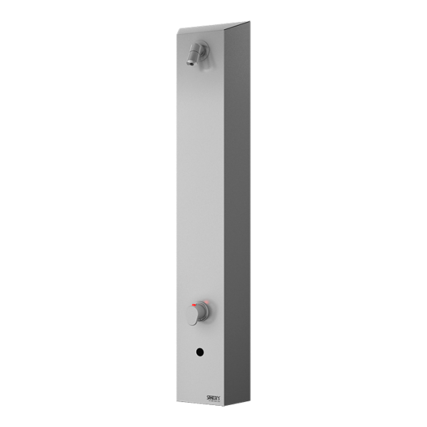 Edelstahl – Automatik-Duschpaneel für Kalt- und Warmwasser mit Thermostatmischer, 24 V DC