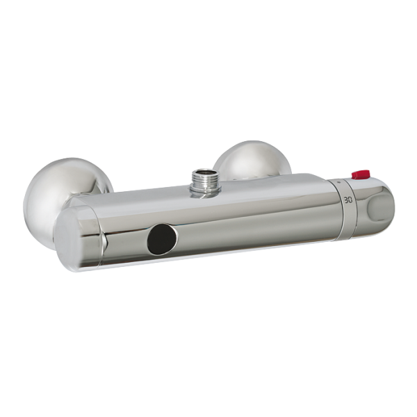 Aufputz Duschsteuerung mit Thermostatregler, Wasserabgang nach oben, 24 V DC