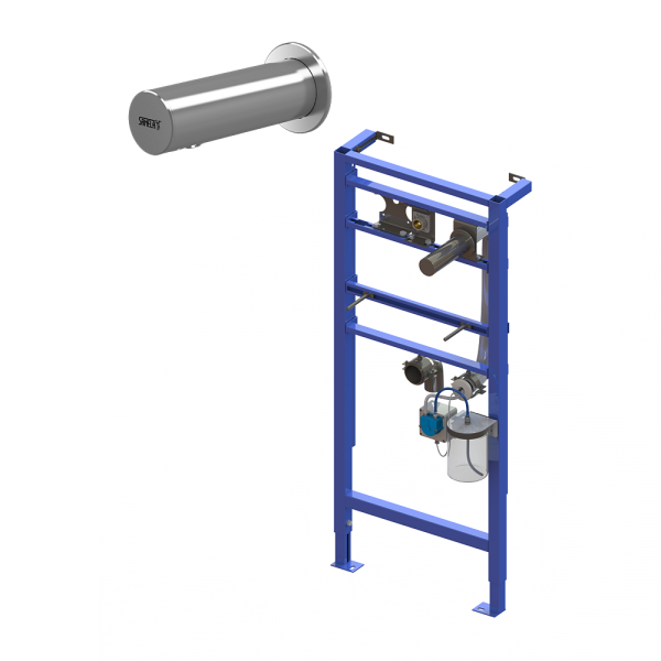 Automatischer Wandseifenspender aus Edelstahl mit 1 l Seifenbehälter, inkl. Montagerahmen SLR 24, 230 V AC