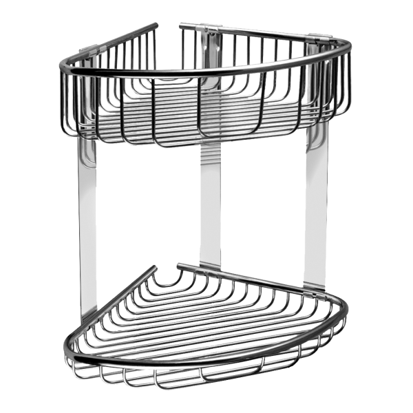 Edelstahl Eck Doppel Duschregal, Oberfläche poliert