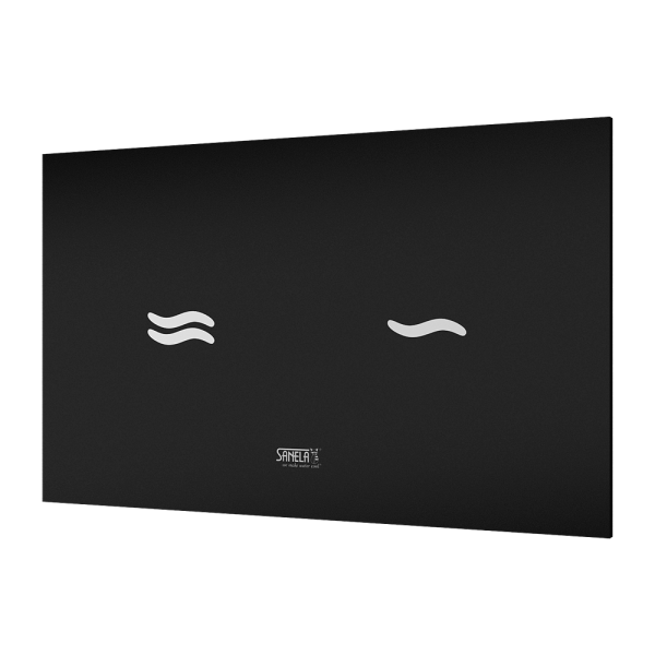 Glas-Touch Elektronische WC - Spülsteuerung für Installationssystem SLR 21, Glasfarbe REF 1502 Schwarz, Hintergrundbeleuchtung Weiß, 24 V DC