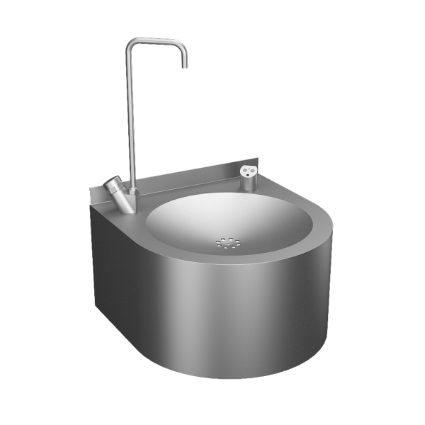 Edelstahl – Automatik - Trinkbrunnen mit Flaschenfüller, wandhängend, 24 V DC