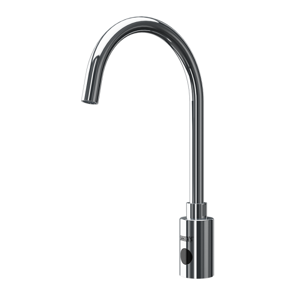 Auftischarmatur für Kalt- und Warmwasser mit verlängertem Auslauf, 24 V DC