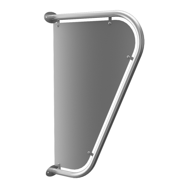 Edelstahl – Schamwand für die Montage zwischen Urinalen, 410 x 720 mm