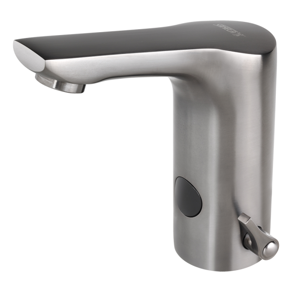Auftischarmatur mit Kalt-/Warm-Mischer ohne Eckventil, METAL GREY MATT, 24 V DC