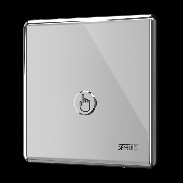 WC – Spülsteuerung für Druckwasser, piezogesteuert, Oberfläche poliert, 24 V DC