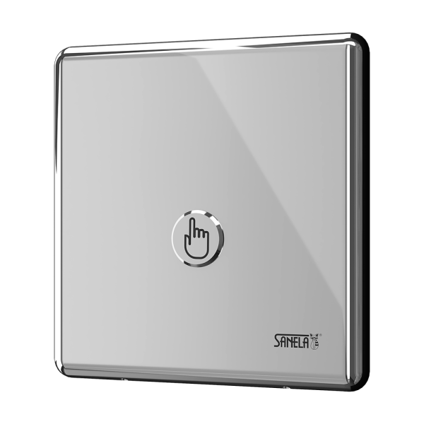 WC – Spülsteuerung für Druckwasser, piezogesteuert, Oberfläche poliert, 6 V